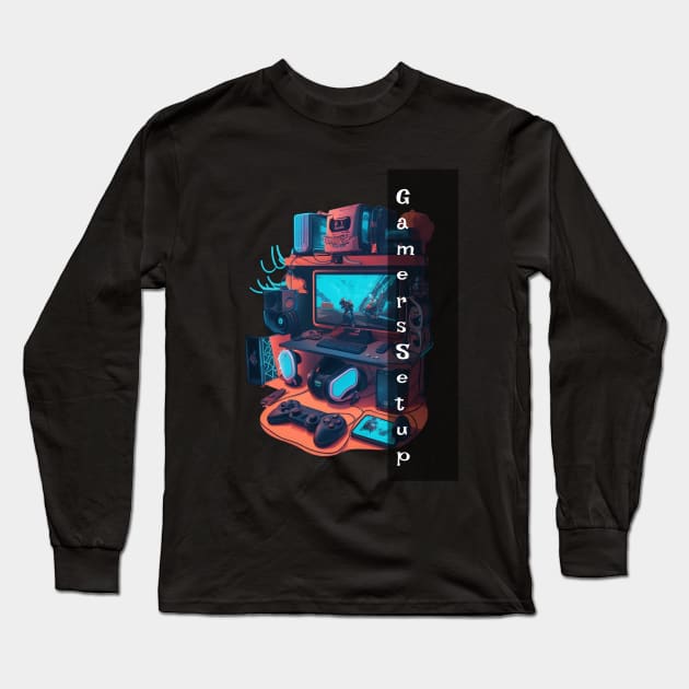 Gamer Setup Long Sleeve T-Shirt by Avinya